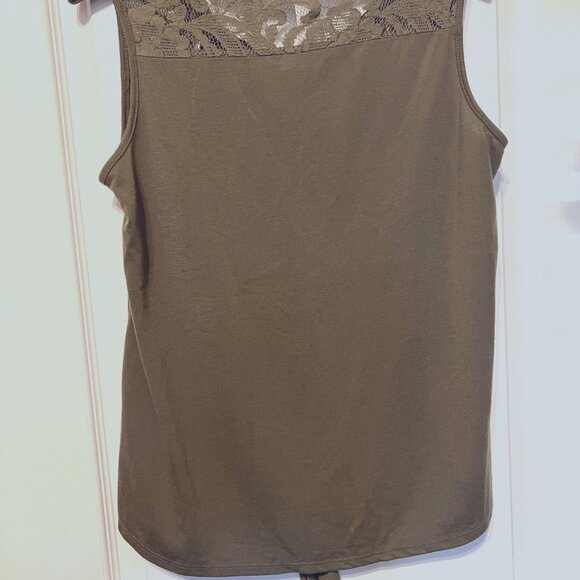 PerSeption Concepts Women's Top-Sleeveless-Tie-Lace-Med.-Olive/Army Green - Picture 12 of 13